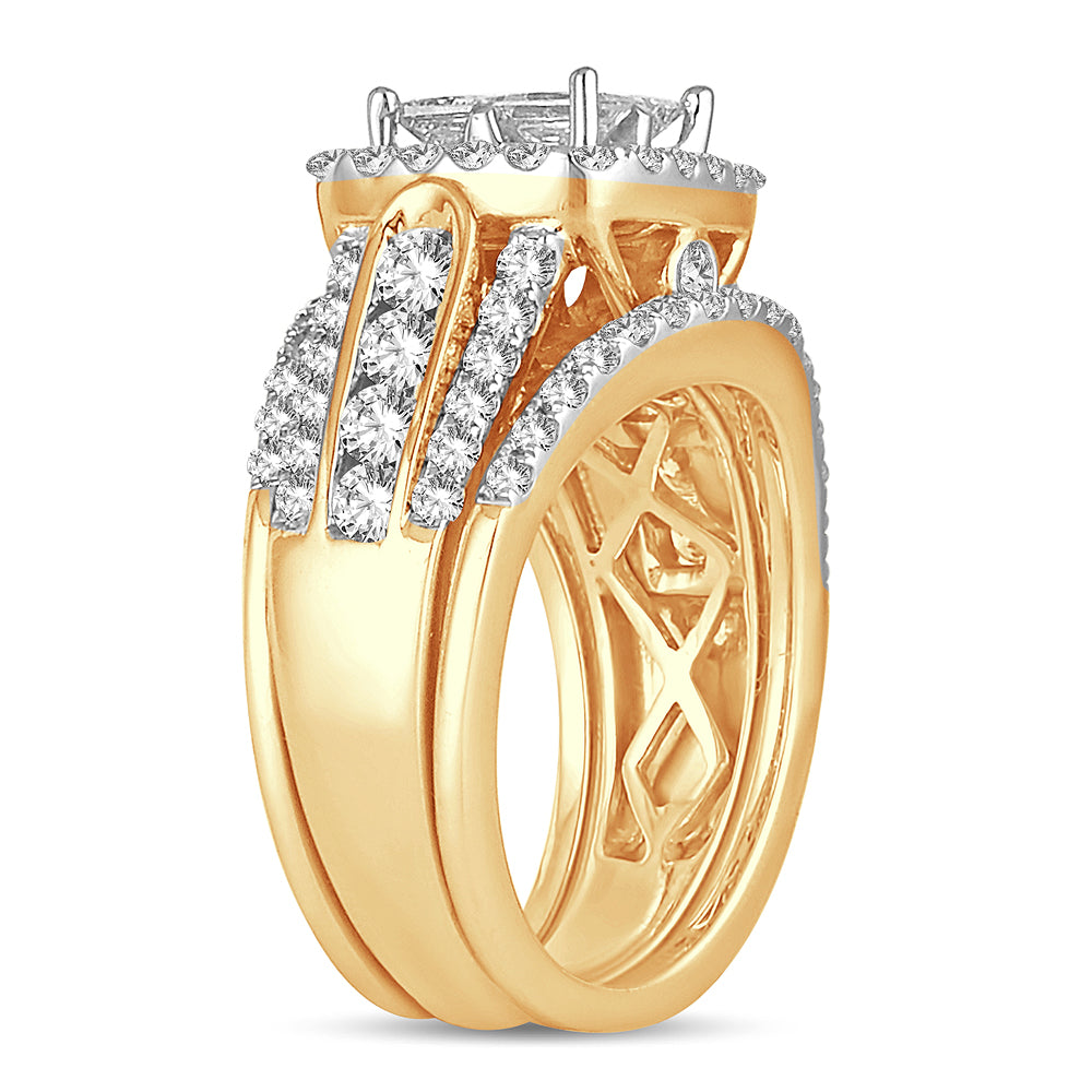14K Yellow Gold 2.25CT Lab Diamond Womens Bridal Ring