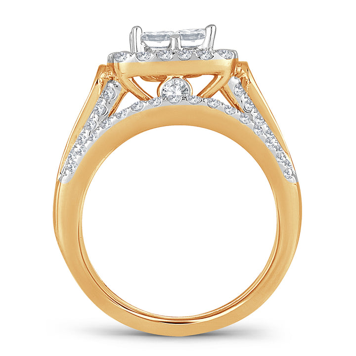 14K Yellow Gold 2.25CT Lab Diamond Womens Bridal Ring