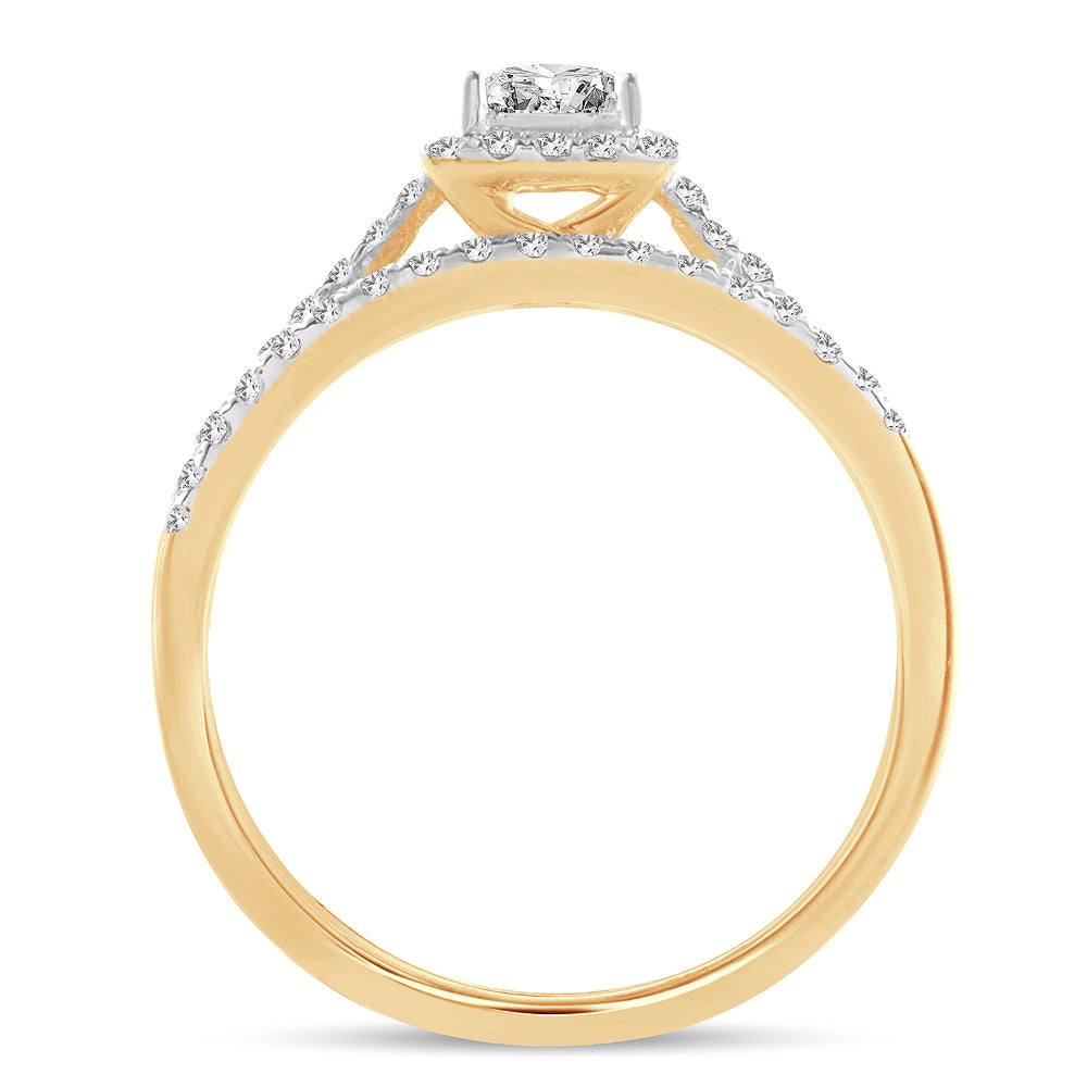 14K Yellow Gold Lab Diamond Bridal Ring - 1CT Brilliance