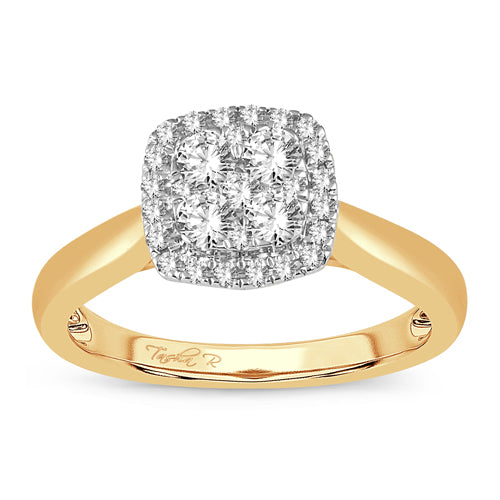 14K Yellow Gold Lab Diamond Womens Engagement Ring (0.48ct)