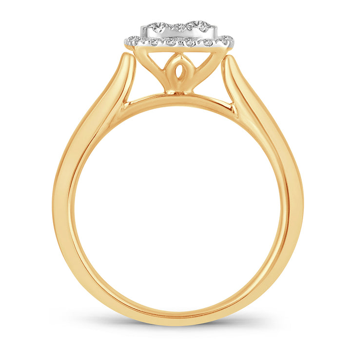 14K Yellow Gold Lab Diamond Womens Engagement Ring (0.48ct)