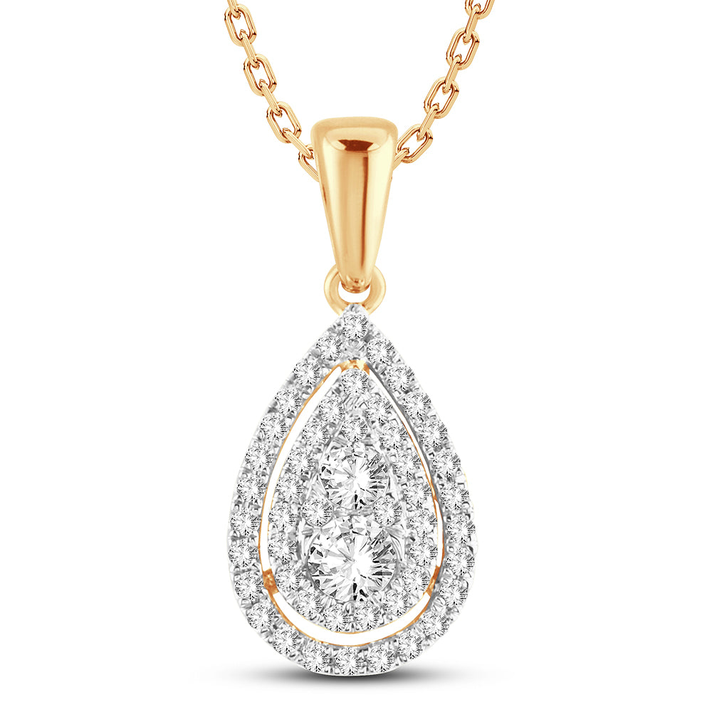 Chic 14K Yellow Gold Lab Diamond Pendant for Her