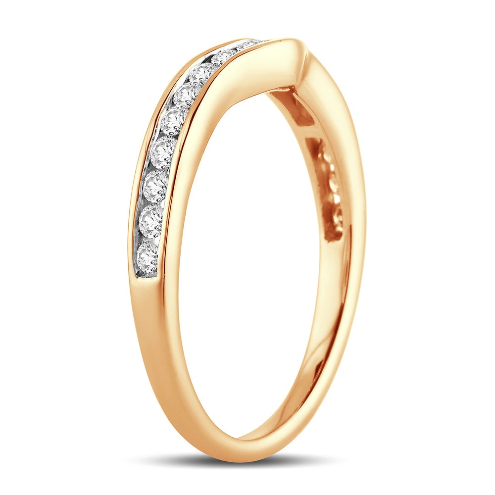 14K Yellow Gold Lab Diamond 0.34CT Ring Enhancer Band