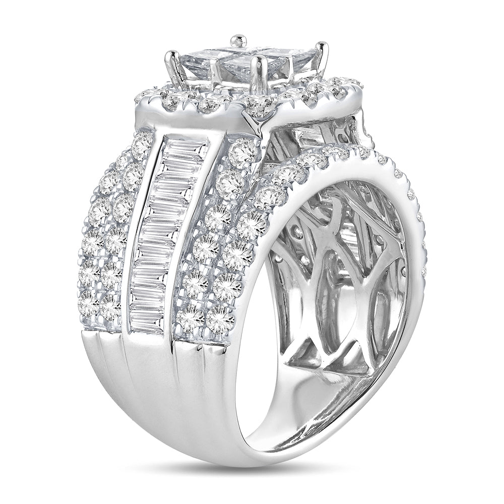 Brilliant 14k White Gold 4CT Lab Diamond Bridal Ring