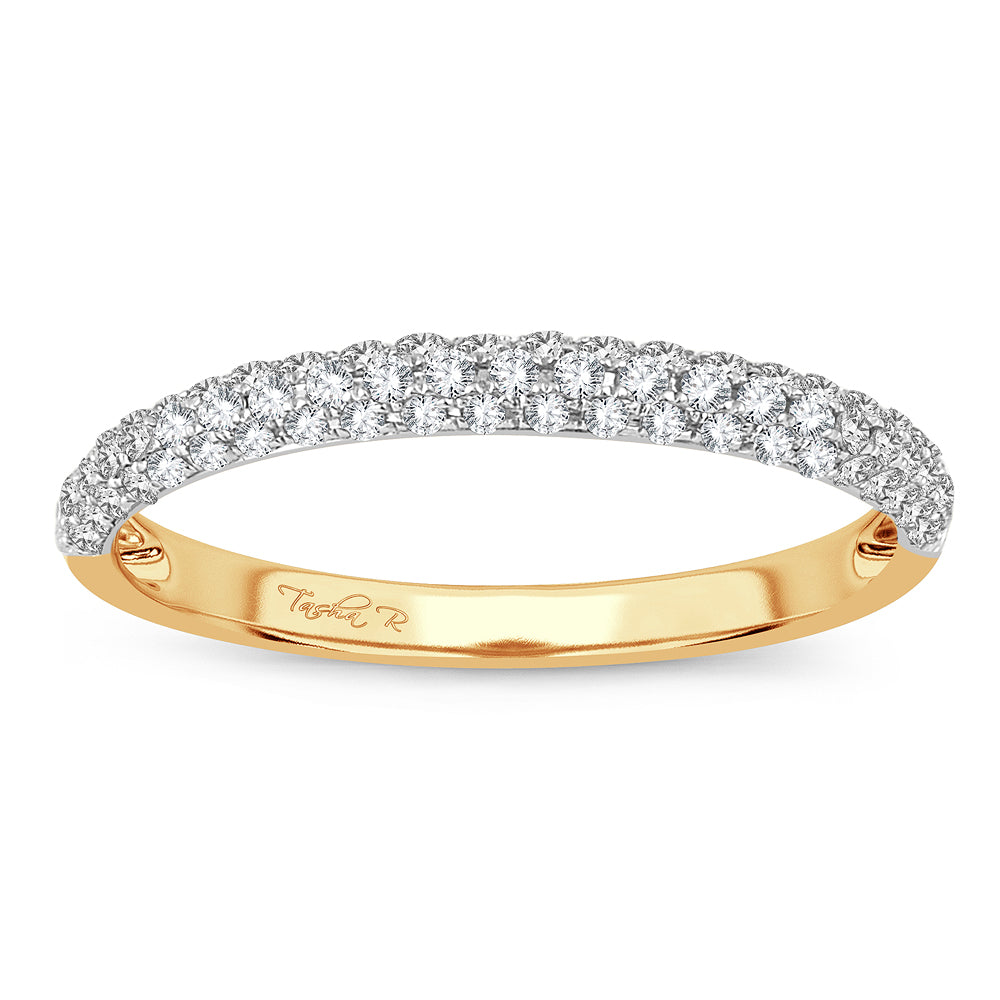 Chic 14K Yellow Gold 0.33ct Lab Diamond Womens Fashion Band