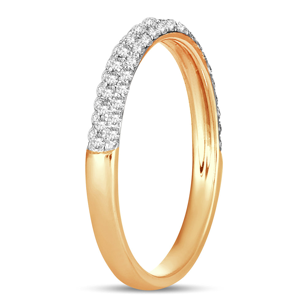 Chic 14K Yellow Gold 0.33ct Lab Diamond Womens Fashion Band