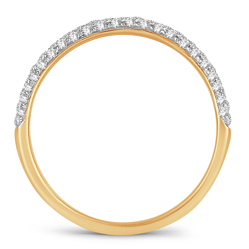 Chic 14K Yellow Gold 0.33ct Lab Diamond Womens Fashion Band