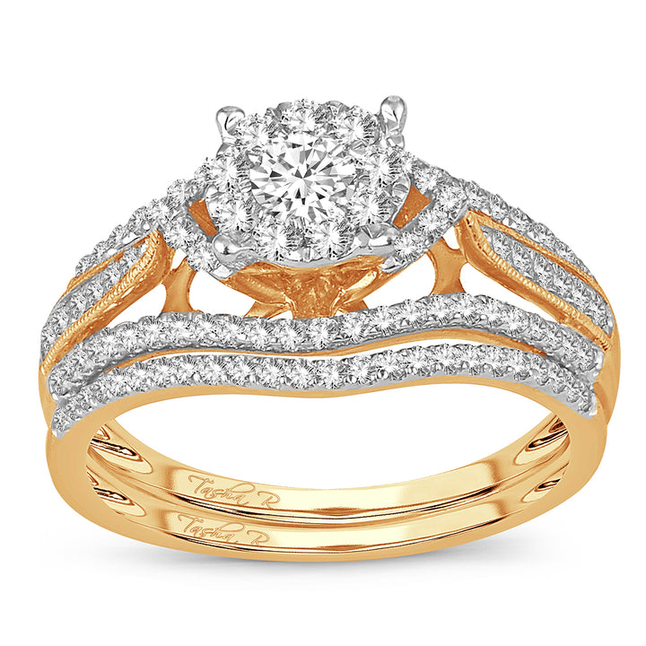 14K Yellow Gold 0.75CT Lab Diamond Womens Bridal Ring