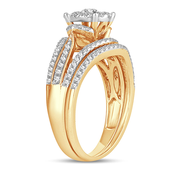 14K Yellow Gold 0.75CT Lab Diamond Womens Bridal Ring