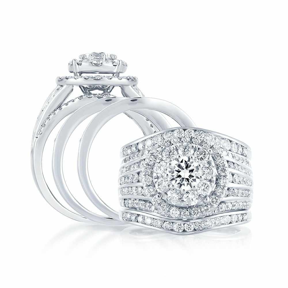 Brilliant 14k White Gold Lab Diamond Bridal Ring (2.45CT)