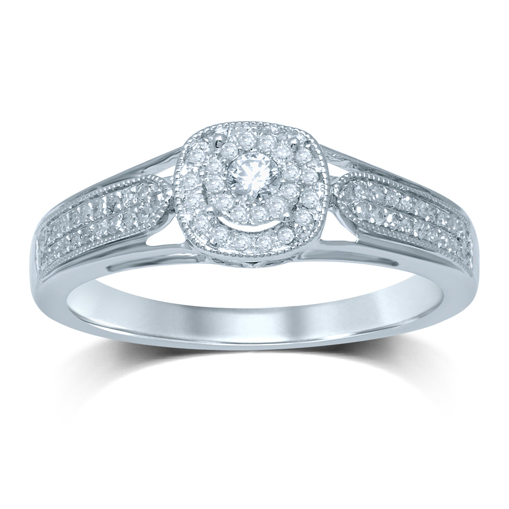 14k White Gold 0.27CT Lab Diamond Promise Ring for Her