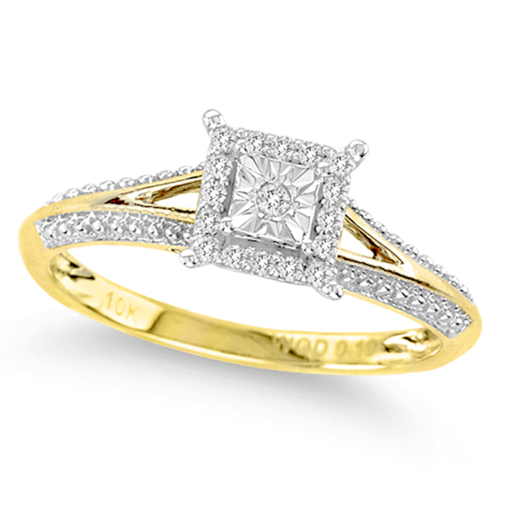 Timeless 10k White Gold Lab Diamond Promise Ring (0.1CT)