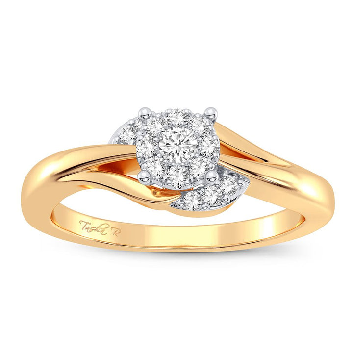 Delicate 14K Yellow Gold Lab Diamond Promise Ring for Her