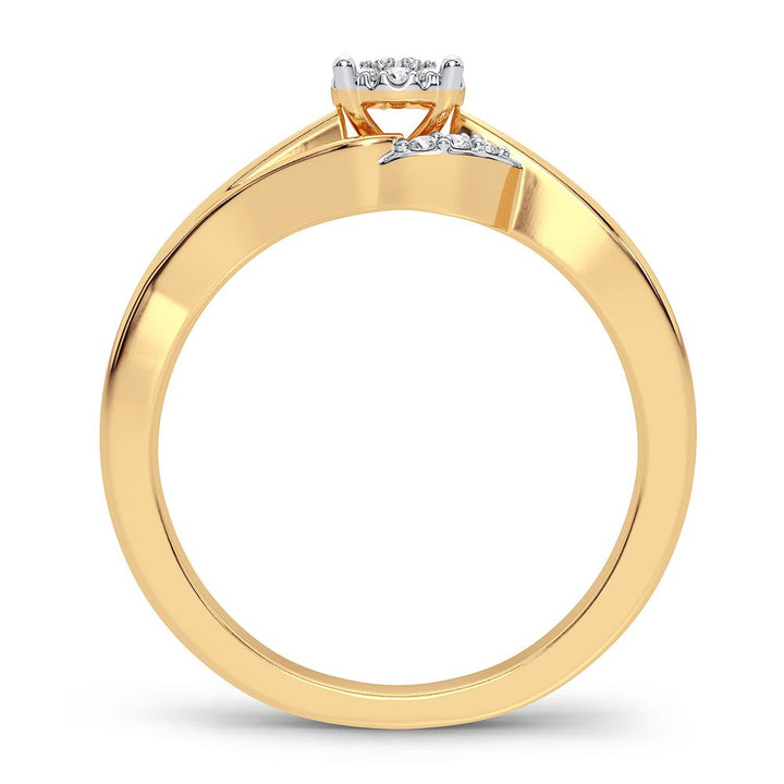 Delicate 14K Yellow Gold Lab Diamond Promise Ring for Her