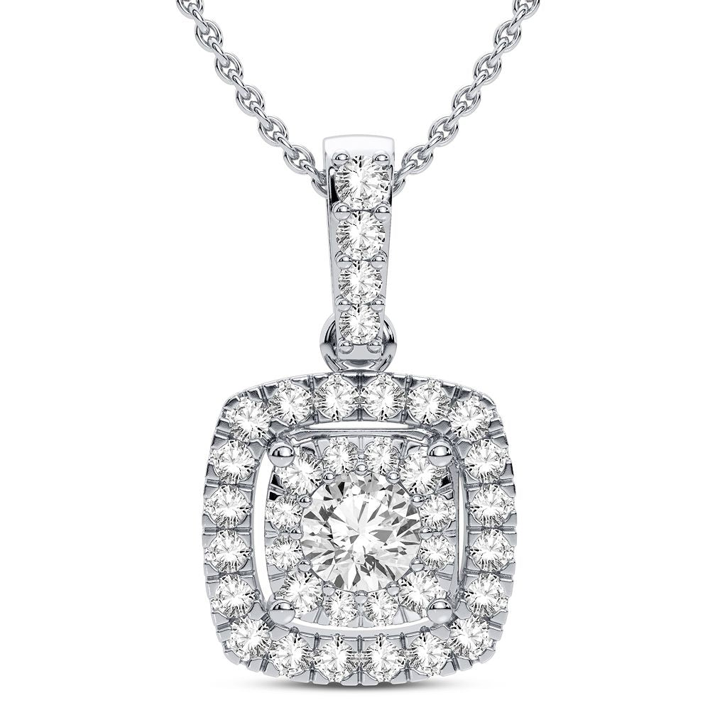 Elegant 14k White Gold 0.40CT Lab Diamond Pendant