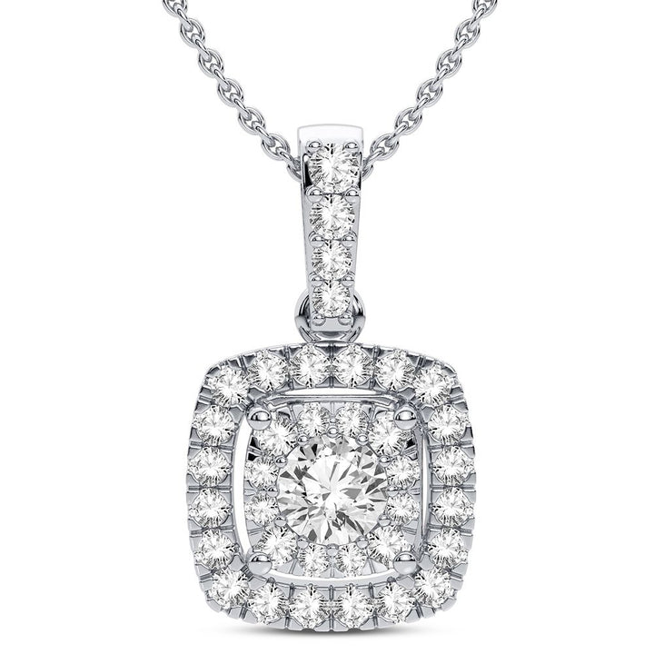 Elegant 14k White Gold 0.40CT Lab Diamond Pendant