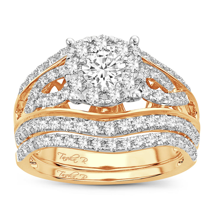 14k Yellow Gold Lab-Grown 1.9CT Diamond Bridal Ring