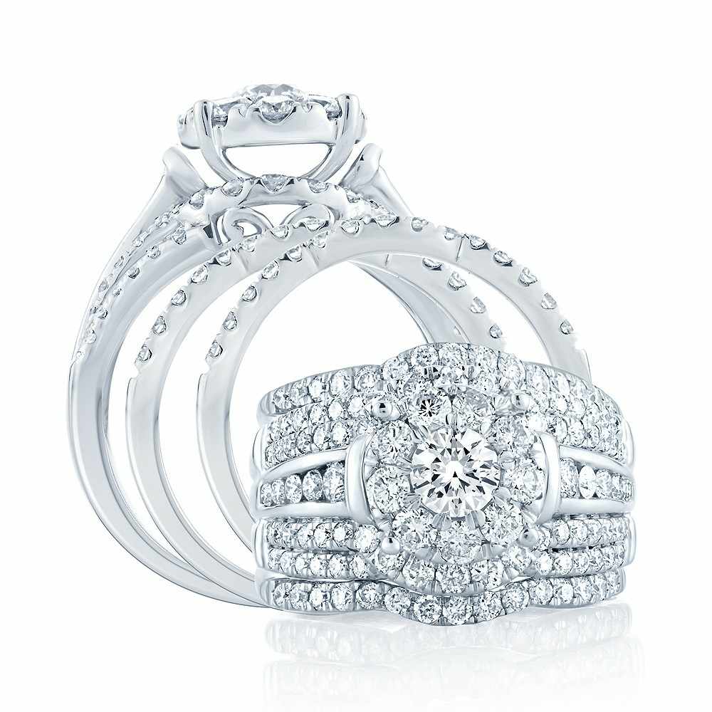 14k Yellow Gold 2.44CT Lab Diamond Bridal Ring Set
