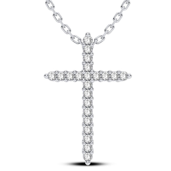 Luminous 10k White Gold Lab Diamond Womens Pendant Charm