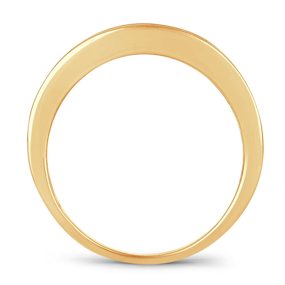 14k Yellow Gold Mens Lab Diamond Wedding Band - 0.50ct