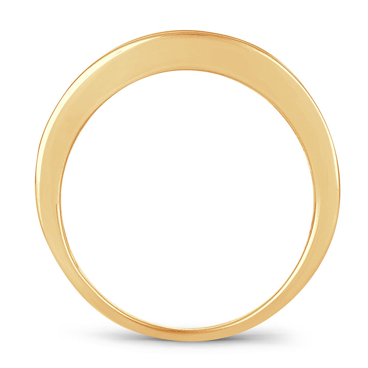 14k Yellow Gold Mens Lab Diamond Wedding Band - 0.50ct