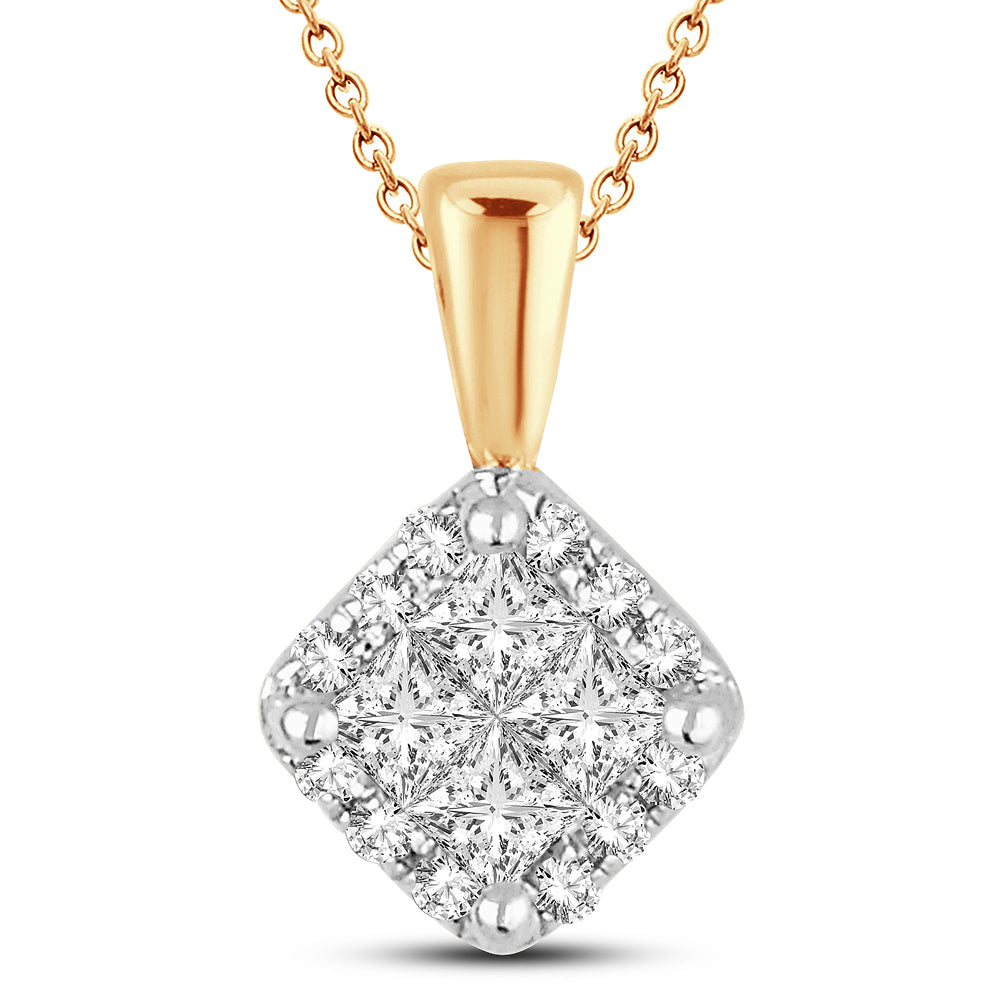 Chic 14k Yellow Gold 0.25ct Lab Diamond Pendant for Her