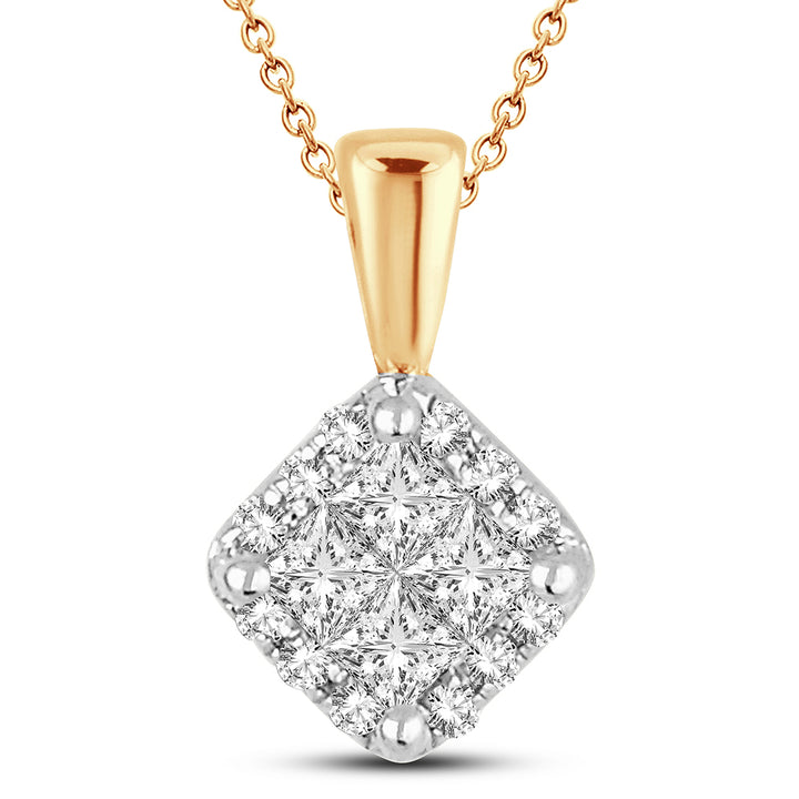 Chic 14k Yellow Gold 0.25ct Lab Diamond Pendant for Her