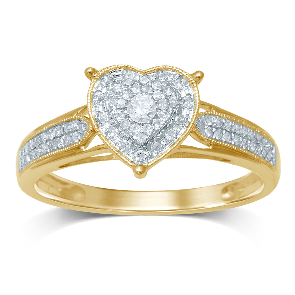 Chic 14K Yellow Gold Lab Diamond Womens Fashion Ring