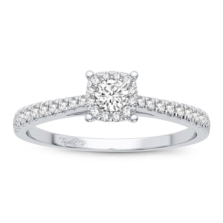 10K White Gold Lab Diamond Promise Ring for Her
