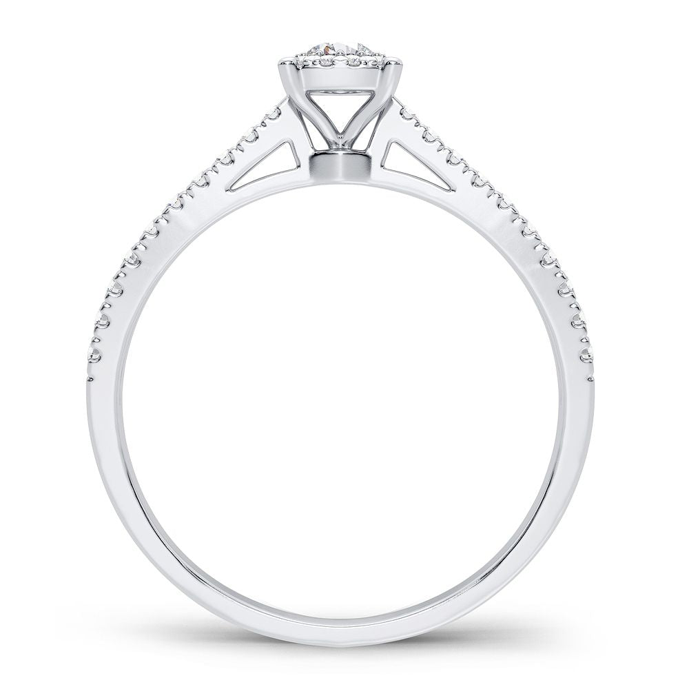 10K White Gold Lab Diamond Promise Ring for Her