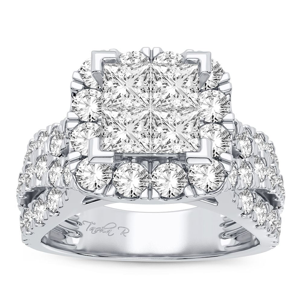10k White Gold Lab Diamond Bridal Ring