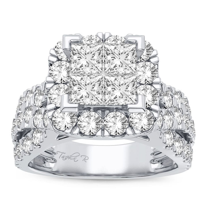10k White Gold Lab Diamond Bridal Ring