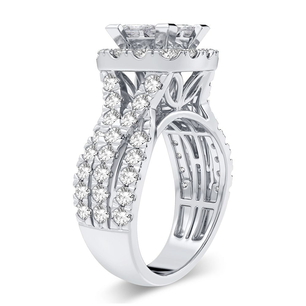 10k White Gold Lab Diamond Bridal Ring