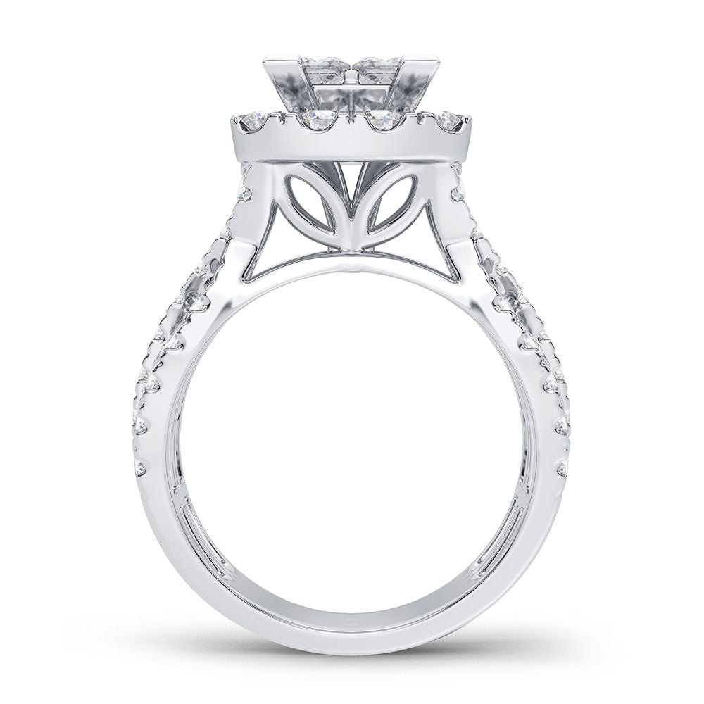 10k White Gold Lab Diamond Bridal Ring