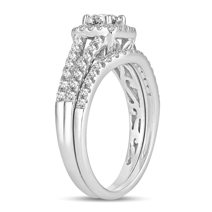 14k White Gold 1.00CT Lab Diamond Womens Engagement Ring