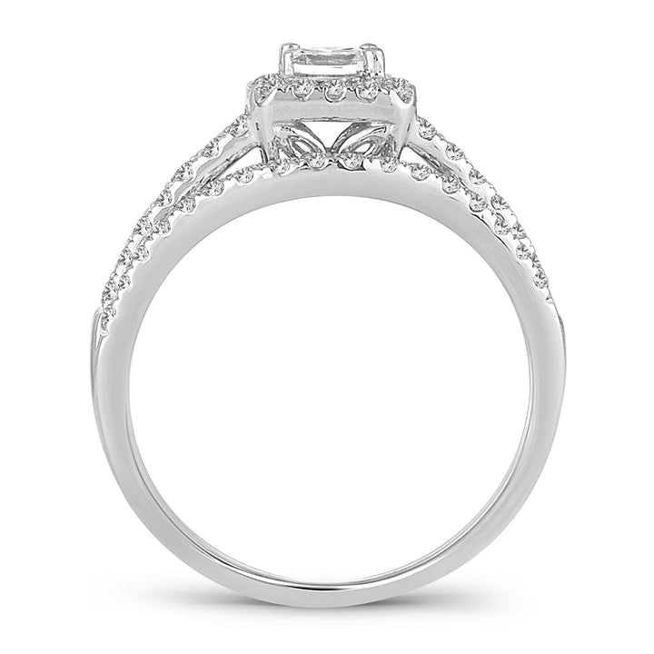 14k White Gold 1.00CT Lab Diamond Womens Engagement Ring