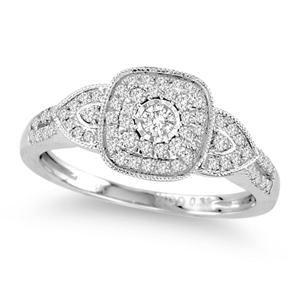 14K White Gold Lab-Grown Diamond Promise Ring (0.33CT)