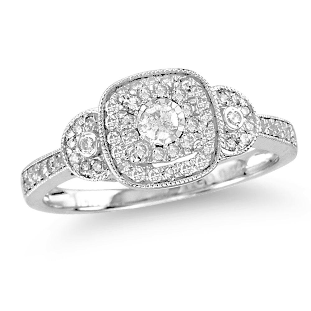 Timeless 14K White Gold Lab Diamond Promise Ring (0.34 CT)