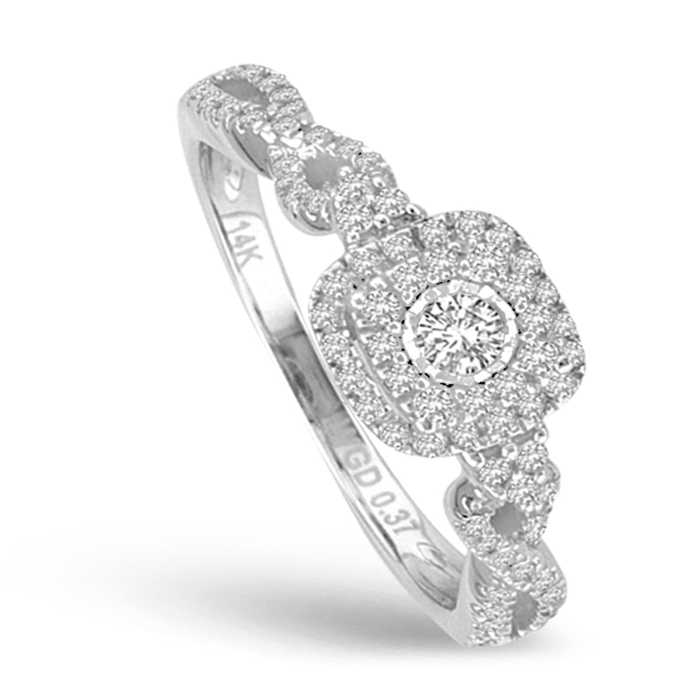 14k White Gold Lab Diamond Promise Ring (0.37 CT)