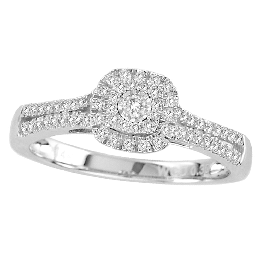 Sparkling 14k White Gold Lab Diamond Promise Ring (0.30CT)