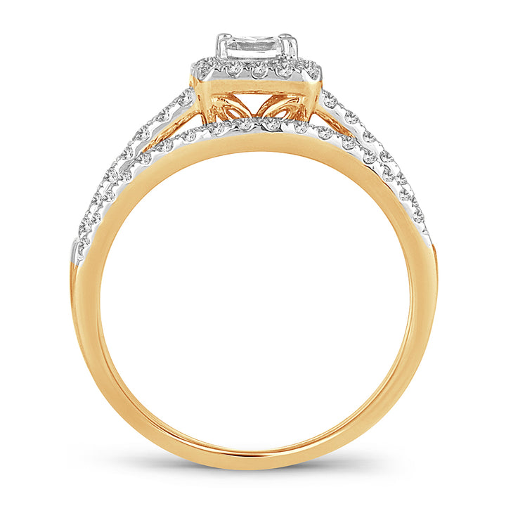 14K Yellow Gold 1CT Lab Diamond Womens Engagement Ring