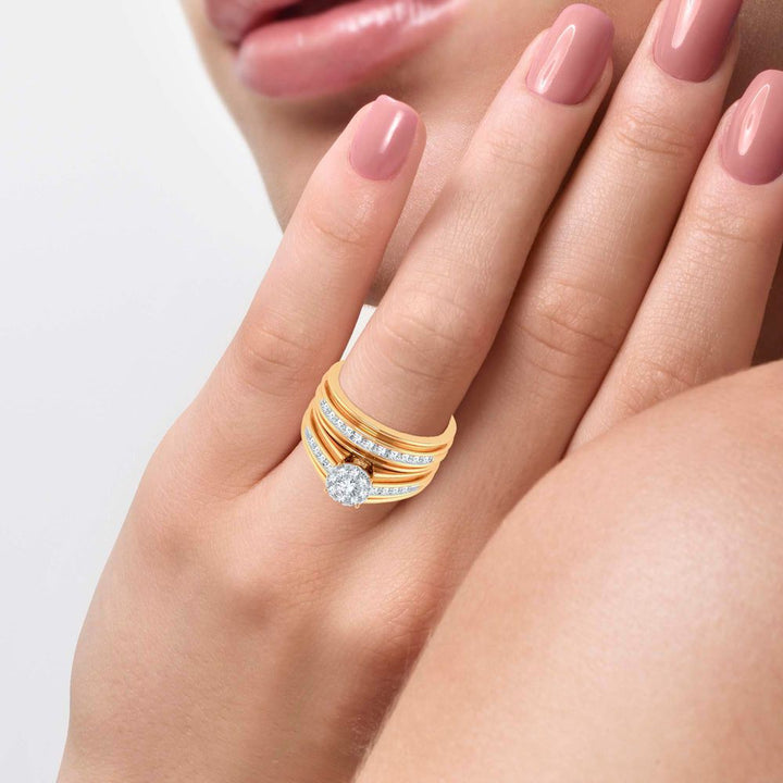 14k Yellow Gold Lab Diamond Trio Set - Timeless Elegance