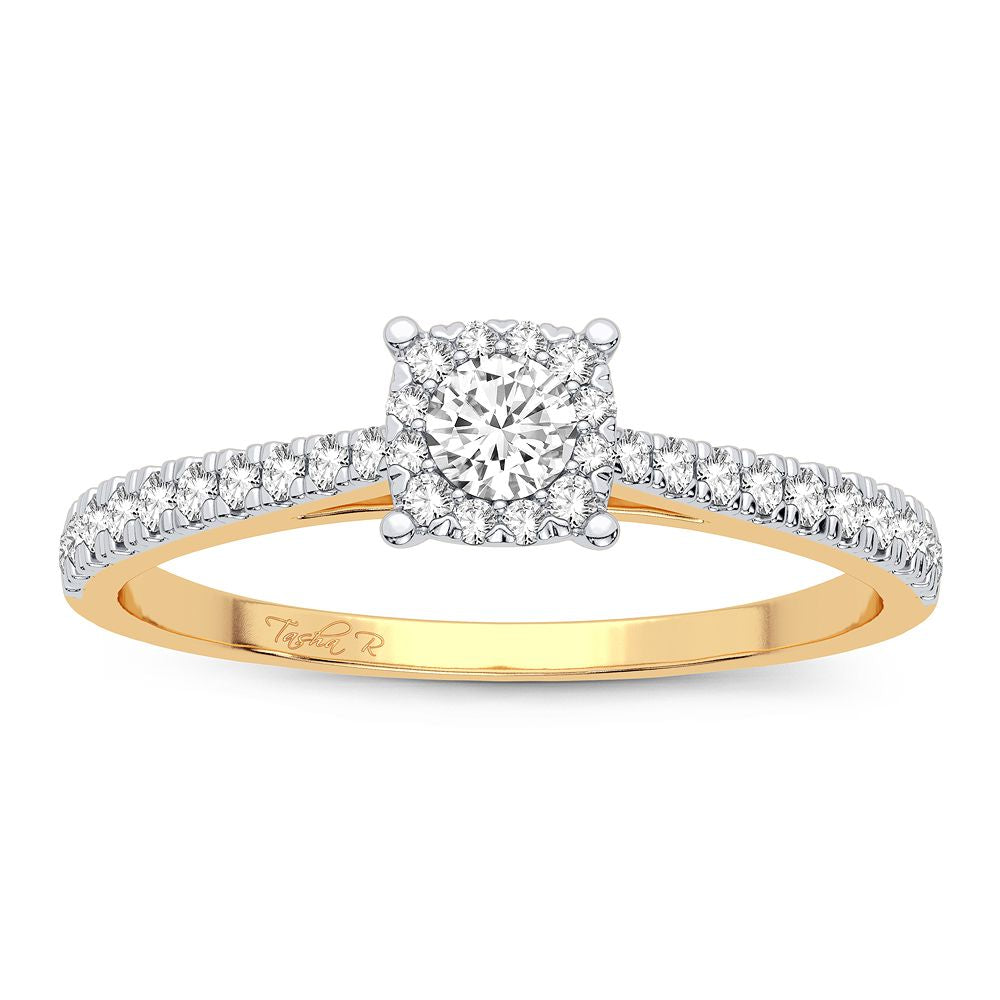 Delicate 10K Gold 0.09CT Lab Diamond Womens Ring