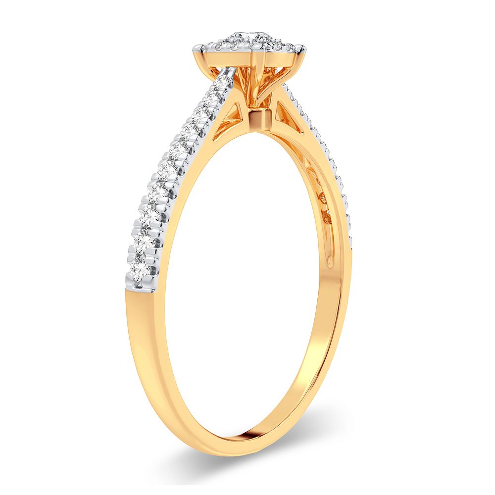 Delicate 10K Gold 0.09CT Lab Diamond Womens Ring