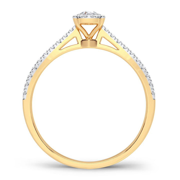 Delicate 10K Gold 0.09CT Lab Diamond Womens Ring