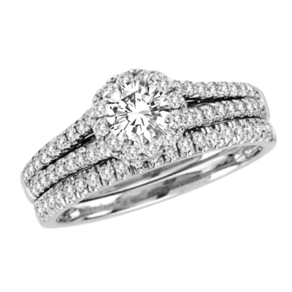 Brilliant 14k White Gold 1CT Lab Diamond Engagement Ring