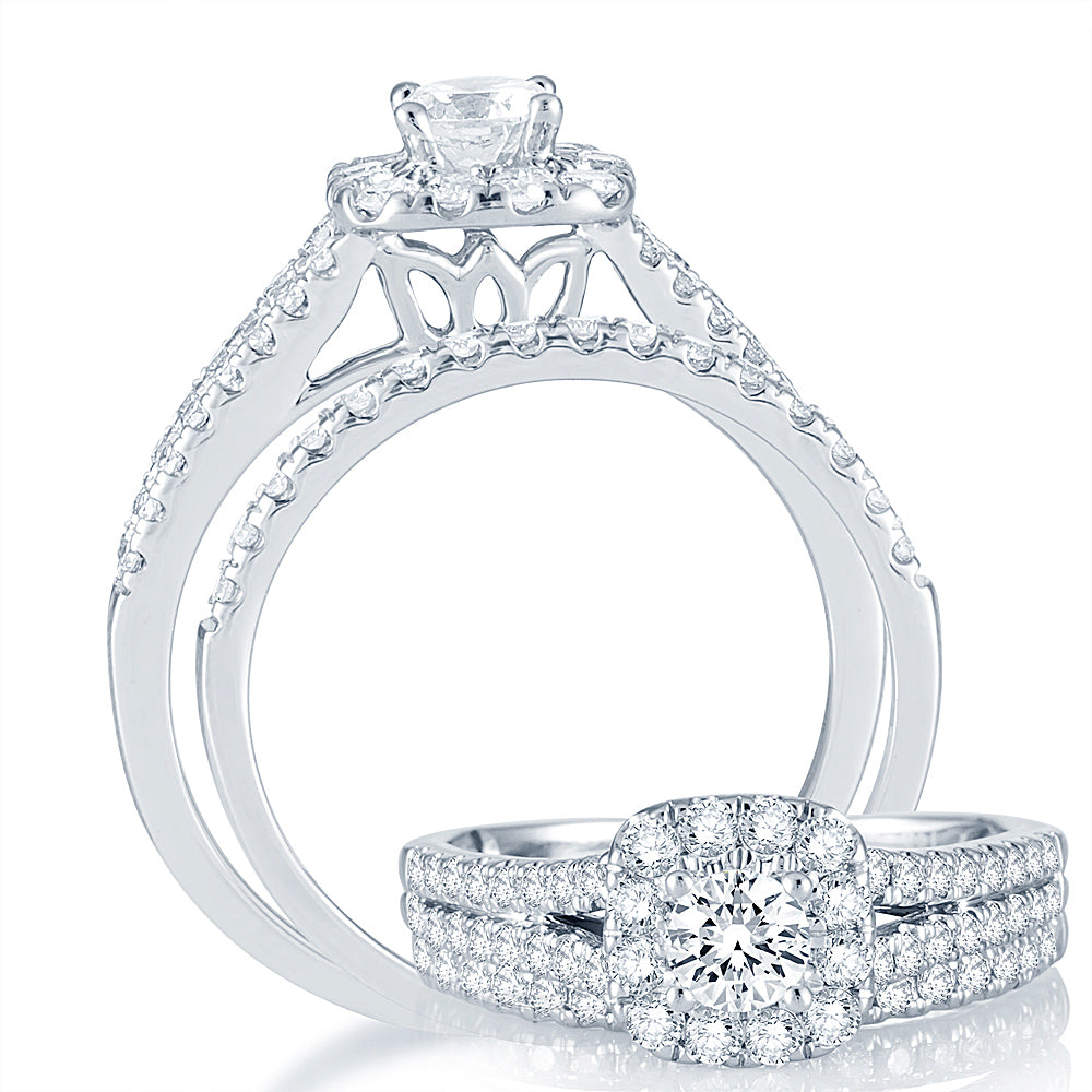 Brilliant 14k White Gold 1CT Lab Diamond Engagement Ring