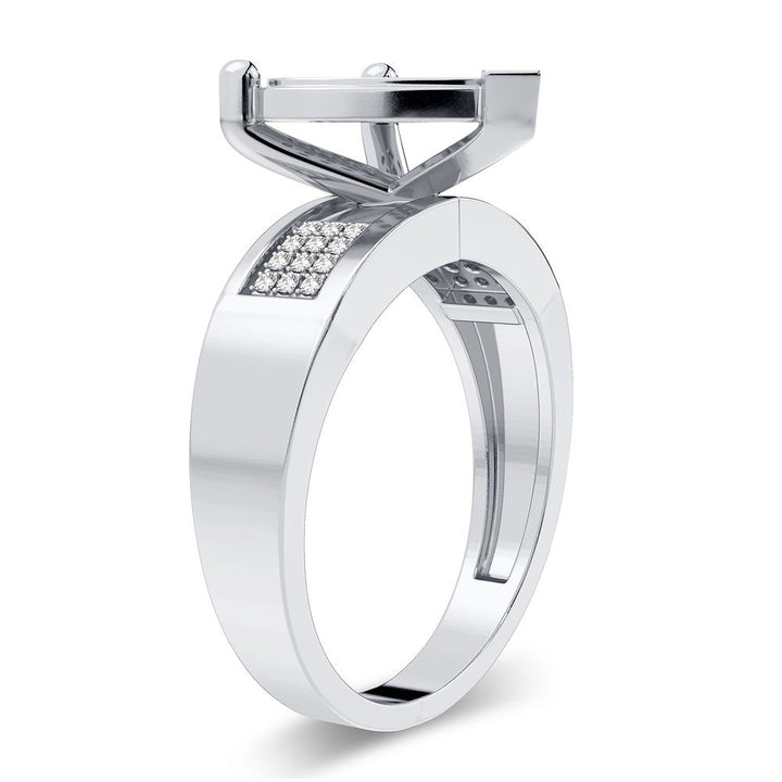Chic 10k White Gold Lab Diamond Womens Fashion Ring