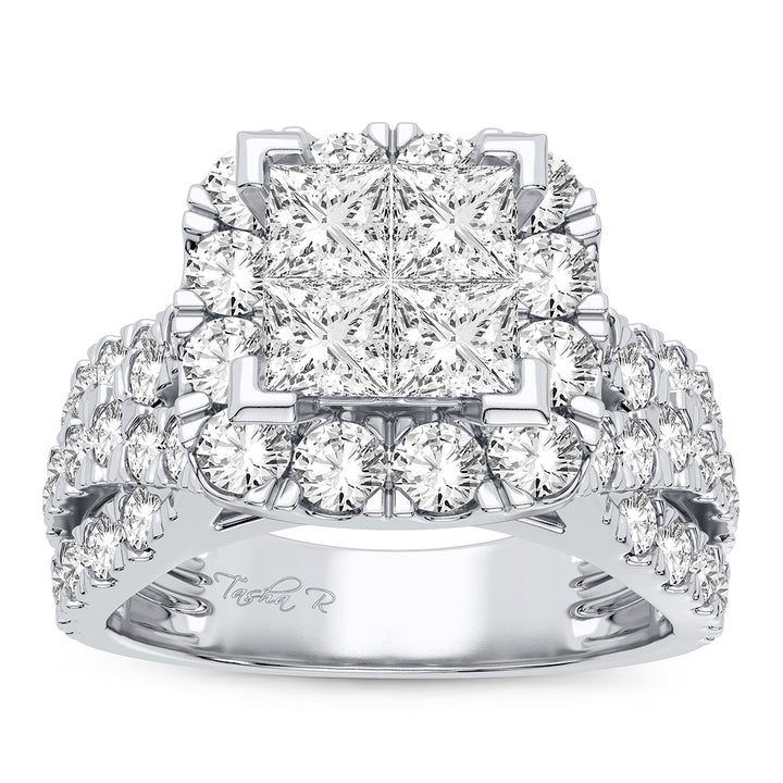 Sparkling 2.65CT Lab Diamond White Gold Bridal Ring