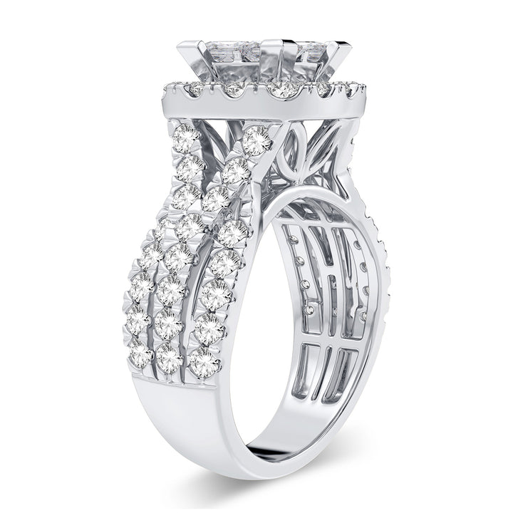 Sparkling 2.65CT Lab Diamond White Gold Bridal Ring